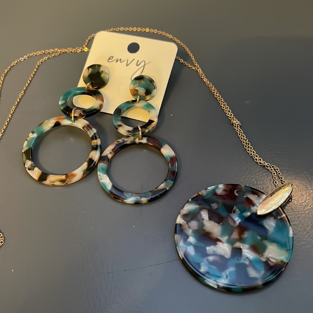 Earring and matching necklace set.